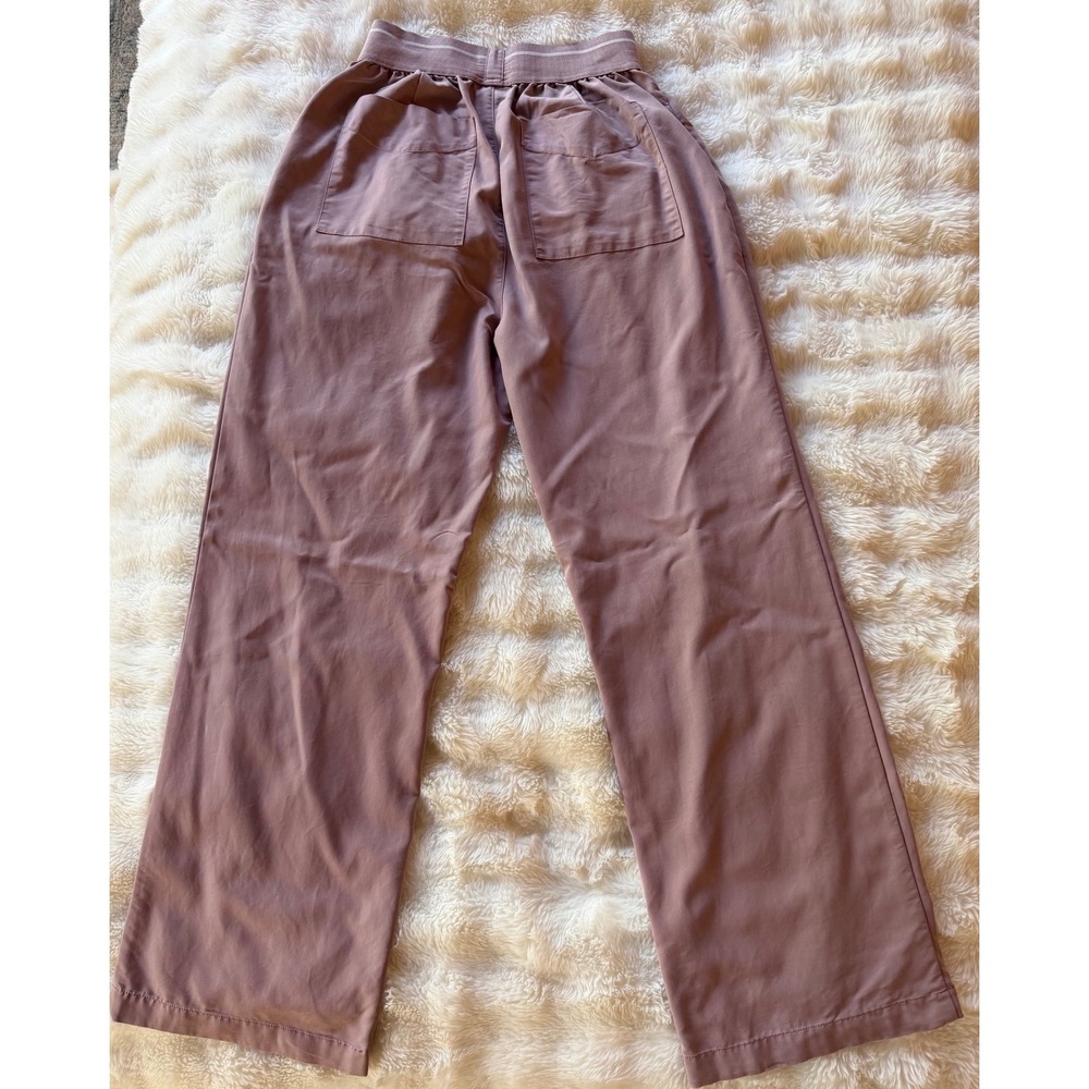 Varley Womens Dusty Rose Mauve High Rise Wide Leg Pull On Pants XS